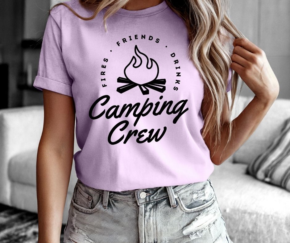 Camping Crew – Fires, Friends & Drinks Tee